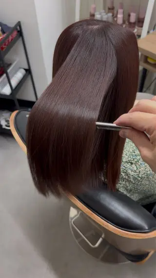 セミロング カラー 艶髪改善師/高橋潤 /縮毛矯正のヘアスタイル