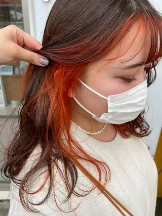 セミロング カラー ☪︎⋆ hair & eye yuka˚✩のマツエク・マツパデザイン