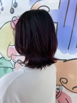 ミディアム ルプラボウ/ぴーす/ 縮毛矯正のヘアスタイル