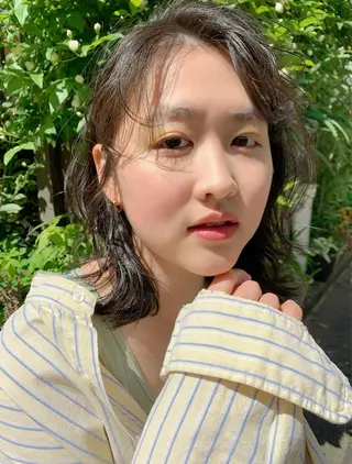 ミディアム パーマ ヘアアレンジ A10+α所属・加茂 しのぶのヘアスタイル