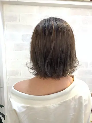 ミディアム カラー ヘアアレンジ きむえり/髪質改善 /うねり広がり改善のヘアスタイル