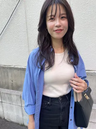 ロング カラー さの あやねのヘアスタイル