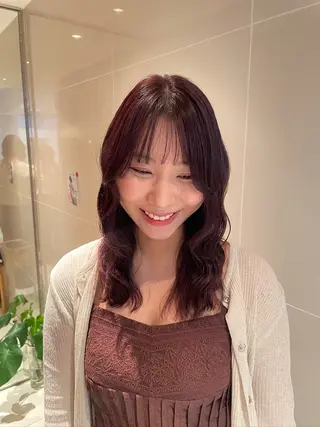 ミディアム カラー パーマ 縮毛矯正/レイヤー 🌙児玉光瑠のヘアスタイル