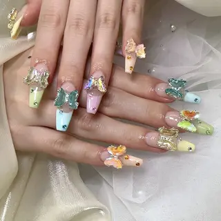 ネイル Hey🌈NAIL 長さ出し専門店のネイルデザイン