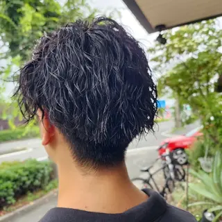 ミディアム パーマ 柏 康孝のヘアスタイル
