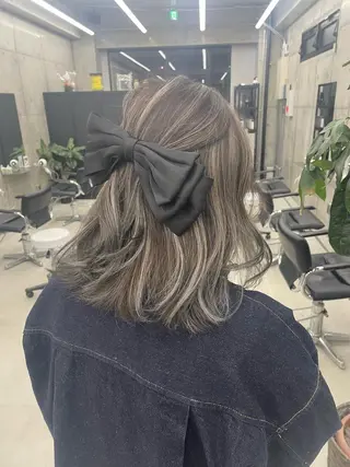 ミディアム 岡留 愛美のヘアスタイル