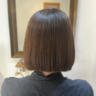 ミディアム カラー saaya💙 ブリーチなしカラーのヘアスタイル