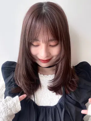 ミディアム 似合わせ/ベージュ /レイヤー/りほ🤍のヘアスタイル