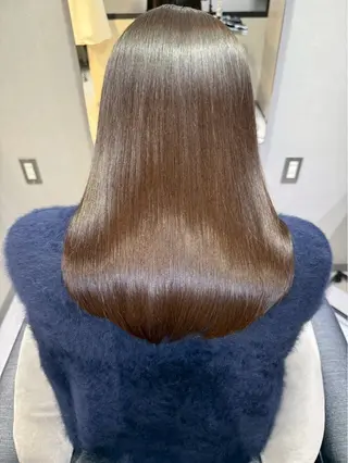 ロング カラー 髪質改善韓国コテ巻き パーマ/城井友輔のヘアスタイル