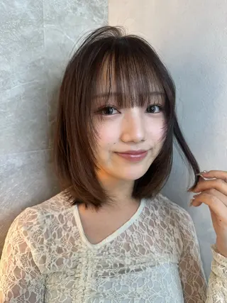 ミディアム カラー 縮毛矯正/ ✨艶髪/芦川優磨のヘアスタイル