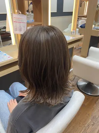 ミディアム カラー ヘアアレンジ 韓国ヘア sasugaのヘアスタイル