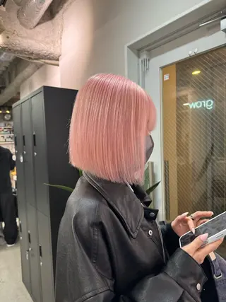 ショート カラー ハイトーン&髪質改善 &韓国エクステ🤎のヘアスタイル