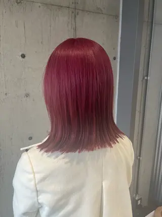 ミディアム カラー ヘアアレンジ ボブ×艶カラー 特化・リクト💥のヘアスタイル