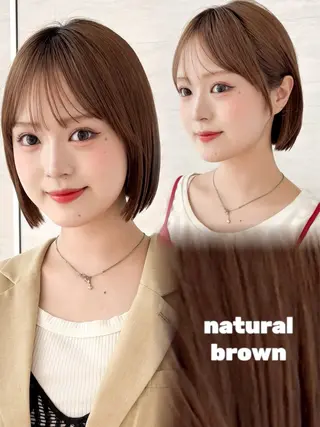 ミディアム カラー 💖ボブ/髪質改善 顔周りレイヤー/ユイのヘアスタイル