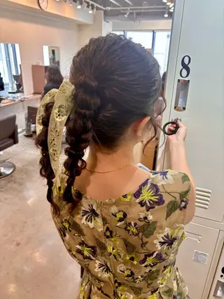 セミロング ヘアアレンジ 縮毛矯正+モテカラー 🎀✨MIHOのヘアスタイル