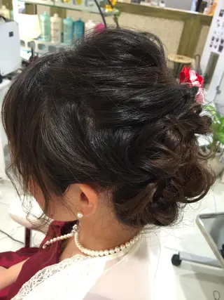 ミディアム ヘアアレンジ 山北 咲子のヘアスタイル