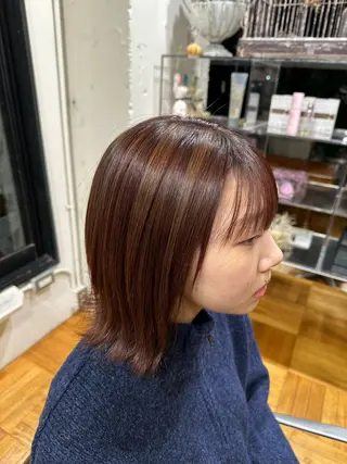 ミディアム ボブ  レイヤー 髪質改善  相澤晃希のヘアスタイル