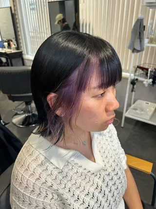 ミディアム プルエクステ/インナ ーカラー🦊はるなのヘアスタイル