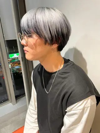 ミディアム ヘアアレンジ メンズ #ブリーチカラー Akihoのヘアスタイル