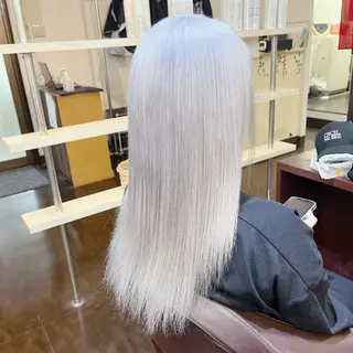 セミロング カラー 編み込みエクステ/ ハイトーン りょすけのヘアスタイル