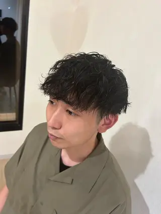ショート パーマ メンズ 本郷 豊のヘアスタイル