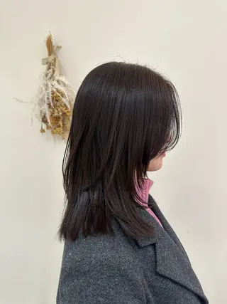 ロング カラー ヘアアレンジ タイトボブ個性派カラ ーAKANEのヘアスタイル