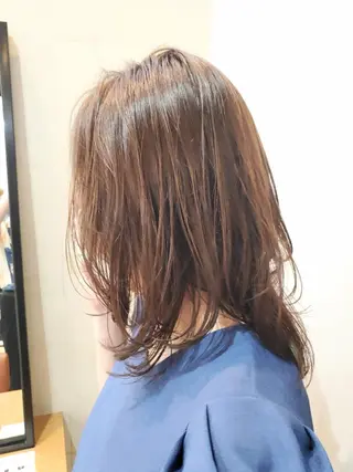 セミロング カラー パーマ メンズカット曲がる 縮毛矯正佐々木タクマのヘアスタイル