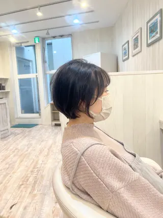 ショート カラー 佐藤史哉* 韓国レイヤー赤み除去のヘアスタイル