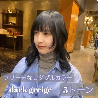 セミロング カラー 透明感カラー🌿 グレージュ🐺陽介のヘアスタイル