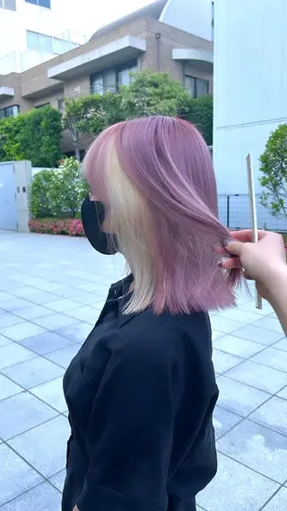 ミディアム カラー ヘアアレンジ 🇰🇷韓国ヘア TAKUMI🐯💎のヘアスタイル