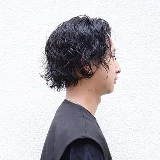 ミディアム パーマ メンズ すみとも るなのヘアスタイル