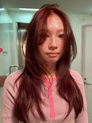 ロング レイヤー/ケアパーマ /ニュアンス/モードのヘアスタイル