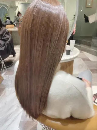 カラー ブリーチなし 透明感カラー/艶髪のヘアスタイル