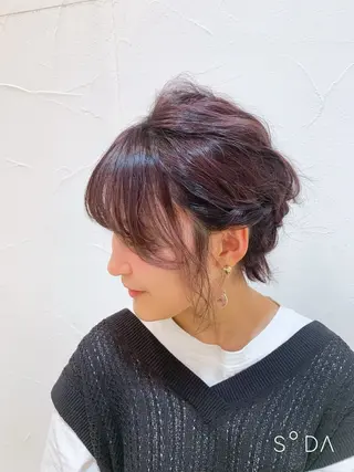 ショート カラー ヘアアレンジ ミドウチ アヤカのヘアスタイル