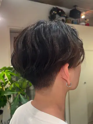 ショート カラー パーマ ヘアアレンジ メンズ ️ちば🩵JILLE 恵比寿 透明感カラーのヘアスタイル