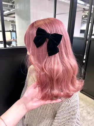 ミディアム カラー 🧸ブリーチ特化/前 髪/しょうじりか🎀のヘアスタイル
