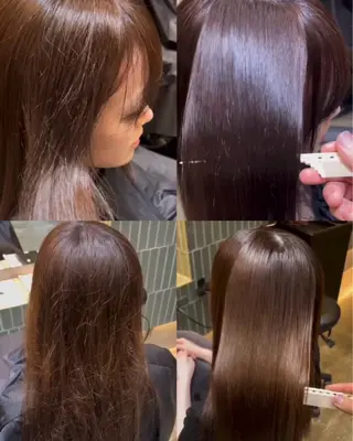ロング 縮毛矯正・似合わせ タナカ レイヤのヘアスタイル