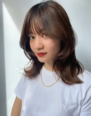 ミディアム カラー Pia ツボイ ケイタのヘアスタイル