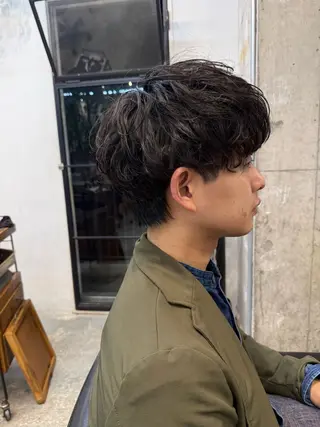 パーマ メンズ 川口開世 short cutのヘアスタイル
