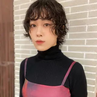 ショート パーマ レイヤーカット⭐️ インナー桑原 日花理のヘアスタイル