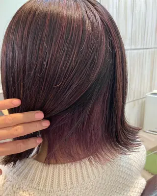 ミディアム カラー 三島 有佳里のヘアスタイル