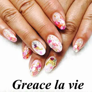 セミロング カラー キッズ ネイル マツエク・マツパ Greace  la vieのネイルデザイン