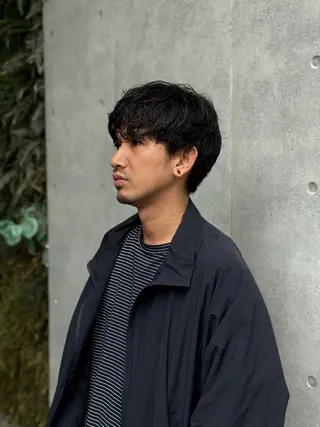 ミディアム パーマ メンズ ニュアンスパーマ/ メンズカット田島勇樹のヘアスタイル