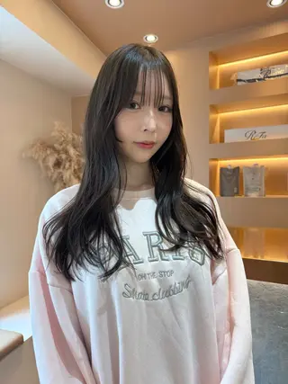 ロング カラー レイヤーカットモデル 募集/藤原一真のヘアスタイル