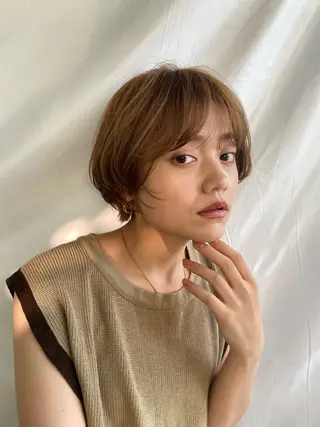 ショート 透明感カラー/似合わ せカット/大島実加永のヘアスタイル