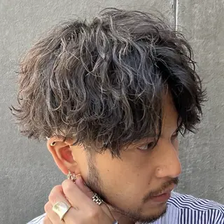 ミディアム パーマ ヘアアレンジ メンズ fifth 石川 凪のヘアスタイル