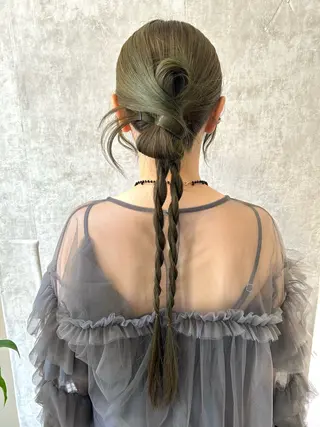 ロング ヘアアレンジ 横浜ハイトーン‪ エクステ/あやかのヘアスタイル