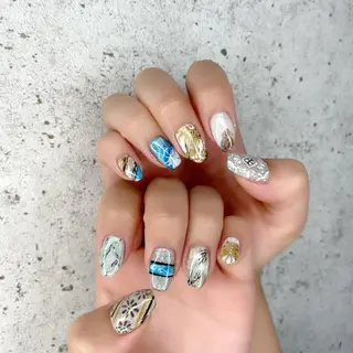 セミロング カラー パーマ ヘアアレンジ メンズ キッズ ネイル マツエク・マツパ Salon Ｋのネイルデザイン