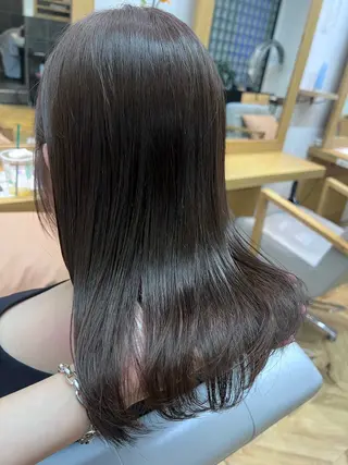 ロング ひなこ♡縮毛矯正/ 艶カラー🤍透明感のヘアスタイル