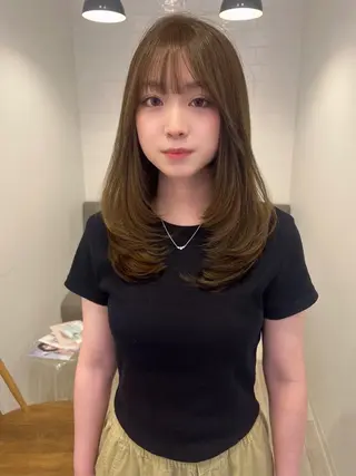 ロング 草野ゆずき⌇縮毛矯正 ⌇Wカラー⌇レイヤーのヘアスタイル